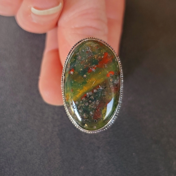 New Bloodstone 925 Silver Ring. - Picture 10 of 14